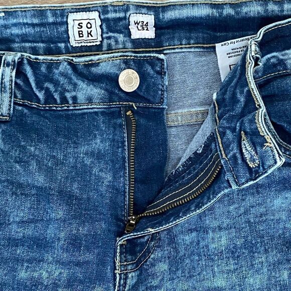 SO BK Mens Blue Jeans, Size W34/L32 - Picture 4 of 12